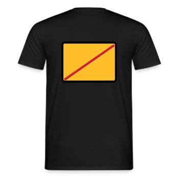 Ortsausgangsschild mit deinem Text - Männer T-Shirt - Schwarz - Hinten - AI Model Male 178 light (178cm)