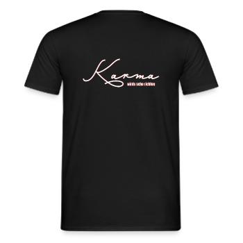 Karma wirds scho richten Spruch Witz Ironie - Männer T-Shirt - Schwarz - Hinten - AI Model Male 178 light (178cm)