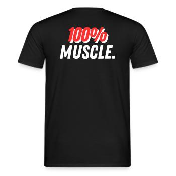 100 % Muscle. - Männer T-Shirt - Schwarz - Hinten - AI Model Male 178 light (178cm)
