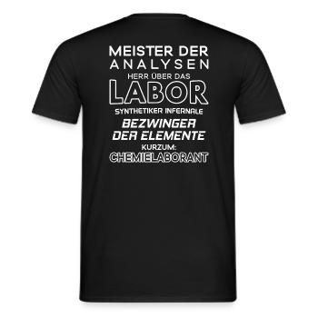 Chemielaborant/Chemielaborantin/Chemiker/Chemie - Männer T-Shirt - Schwarz - Hinten - AI Model Male 178 light (178cm)