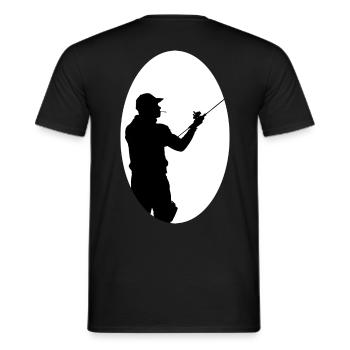 Angler fishing - Men's T-Shirt - black - Back - AI Model Male 178 light (178cm)