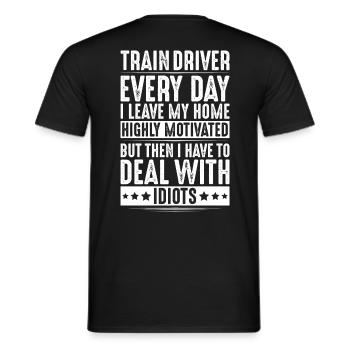 Conducteurs conducteurs conducteurs de locomotives - T-shirt homme - noir - Dos - AI Model Male 178 light (178cm)