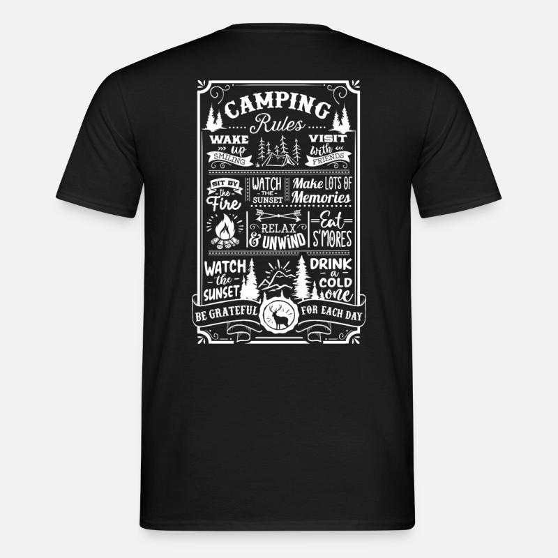 Camping Rules - Männer T-Shirt - Schwarz