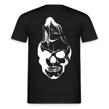 Mermaid on Skull - Men's T-Shirt - black - Back - AI Model Male 178 light (178cm)