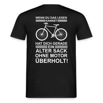An old man with no engine passed you! - Men's T-Shirt - black - Back - AI Model Male 178 light (178cm)