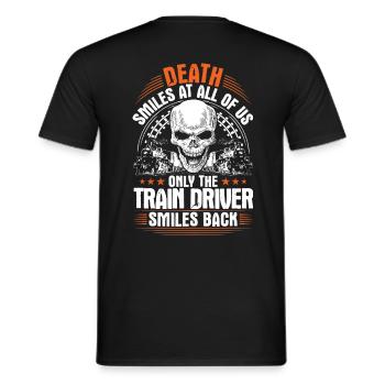 Conducteur de train, conducteur de train, conducteur de train - T-shirt homme - noir - Dos - AI Model Male 178 light (178cm)