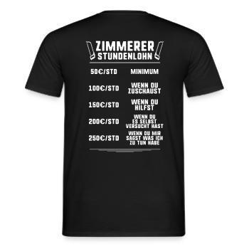 Zimmerer/Zimmermann/Zimmerin/Zimmerfrau/Zimmern - Männer T-Shirt - Schwarz - Hinten - AI Model Male 178 light (178cm)