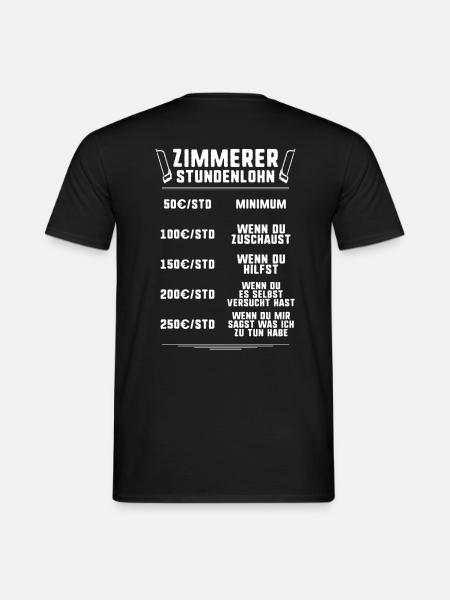 Zimmerer/Zimmermann/Zimmerin/Zimmerfrau/Zimmern - Männer T-Shirt - Schwarz