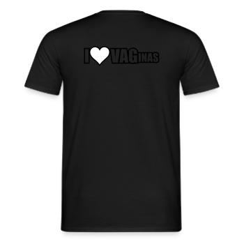 I Love VAGinas - Männer T-Shirt - Schwarz - Hinten - AI Model Male 178 light (178cm)