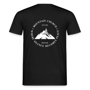 Mountain Church Where Silence becomes Peace - Men's T-Shirt - black - Back - AI Model Male 178 light (178cm)