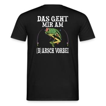 LUSTIGES ANGLER DESIGN I ANGELN I FISCHER I FISCH - Männer T-Shirt - Schwarz - Hinten - AI Model Male 178 light (178cm)
