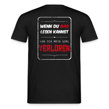 Wenn du das lesen kannst Motorrad Backprint - Männer T-Shirt - Schwarz - Hinten - AI Model Male 178 light (178cm)