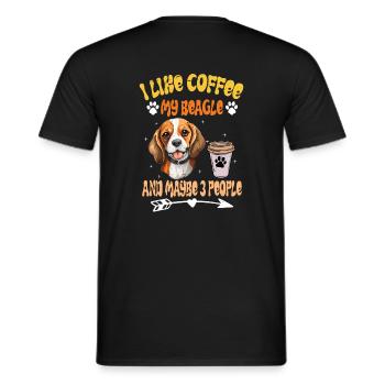 Beagle und Kaffee Liebhaber aufgepasst - Männer T-Shirt - Schwarz - Hinten - AI Model Male 178 light (178cm)