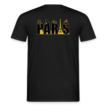Paris Stadt Fraunkreich golden black - Männer T-Shirt - Schwarz - Hinten - AI Model Male 178 light (178cm)
