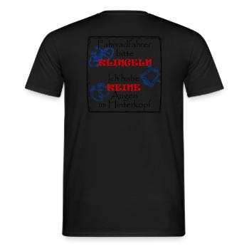 Cyclists please ring the bell - Men's T-Shirt - black - Back - AI Model Male 178 light (178cm)