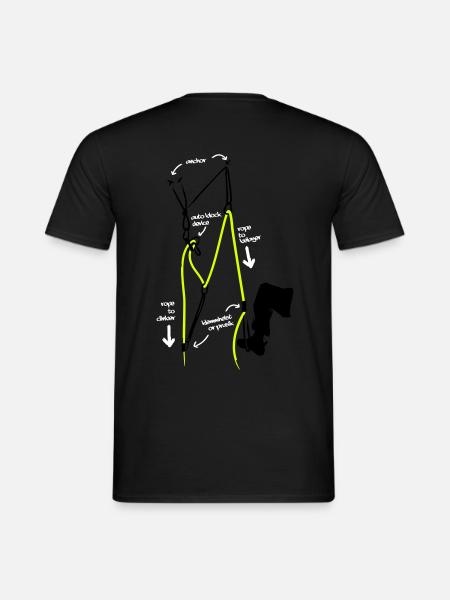 Klettern - Flaschenzug zur Partnerrettung - Männer T-Shirt - Schwarz