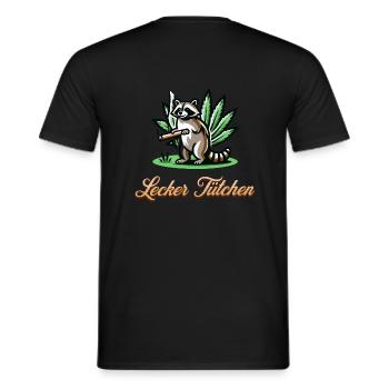 Waschbär Geschenkidee - Männer T-Shirt - Schwarz - Hinten - AI Model Male 178 light (178cm)