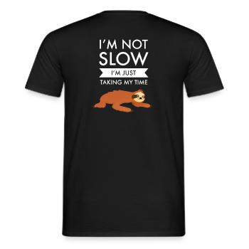 I'm Not Slow - Marathon Sloth Running Run - Men's T-Shirt - black - Back - AI Model Male 178 light (178cm)