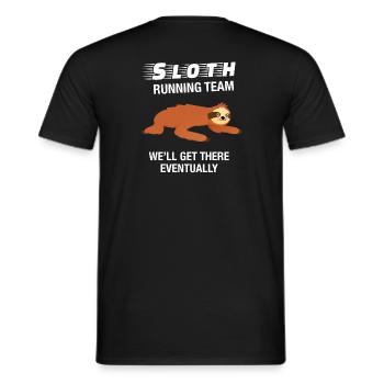 Sloth Running Team - Marathon Run Runner - Men's T-Shirt - black - Back - AI Model Male 178 light (178cm)