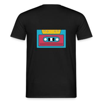 Kassette - Männer T-Shirt - Schwarz - Hinten - AI Model Male 178 light (178cm)