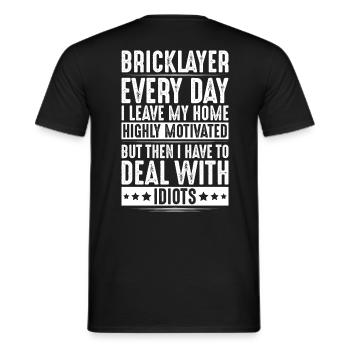 Maurer Bricklayer Mason - Männer T-Shirt - Schwarz - Hinten - AI Model Male 178 light (178cm)