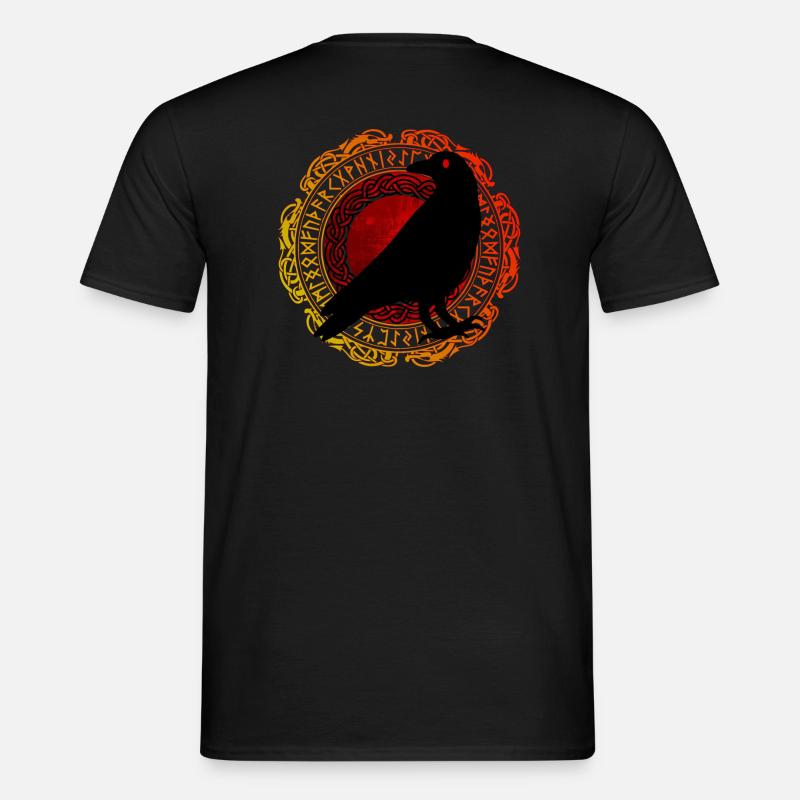 Raven Edda Viking Runes - T-shirt uomo - nero
