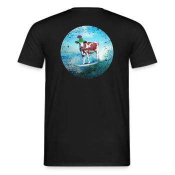 Cowstria va surfer - T-shirt homme - noir - Dos - AI Model Male 178 light (178cm)