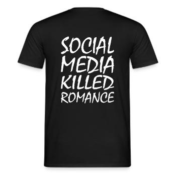 social media killed romance - Männer T-Shirt - Schwarz - Hinten - AI Model Male 178 light (178cm)