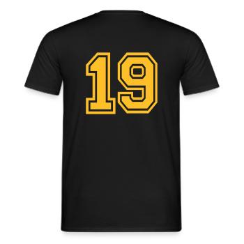 19 - Männer T-Shirt - Schwarz - Hinten - AI Model Male 178 light (178cm)