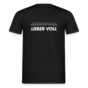 Liebevoll. Lieber voll - Männer T-Shirt - Schwarz - Hinten - AI Model Male 178 light (178cm)