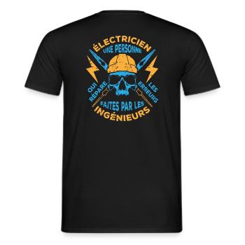 Elektriker, Elektriker, Elektriker, Elektriker, Elektriker - Männer T-Shirt - Schwarz - Hinten - AI Model Male 178 light (178cm)