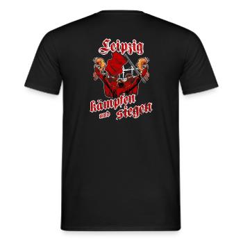 Leipzig kämpfen und siegen - Männer T-Shirt - Schwarz - Hinten - AI Model Male 178 light (178cm)