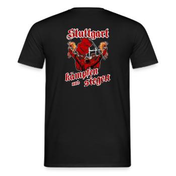 Stuttgart kämpfen und siegen - Männer T-Shirt - Schwarz - Hinten - AI Model Male 178 light (178cm)