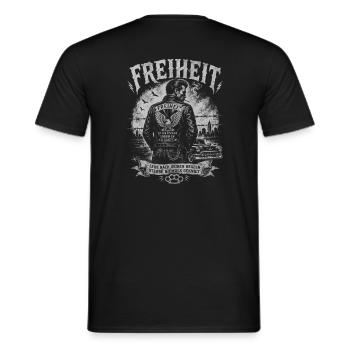 Freiheit Oldschool Outlaw Vintage Tattoo Back - Männer T-Shirt - Schwarz - Hinten - AI Model Male 178 light (178cm)
