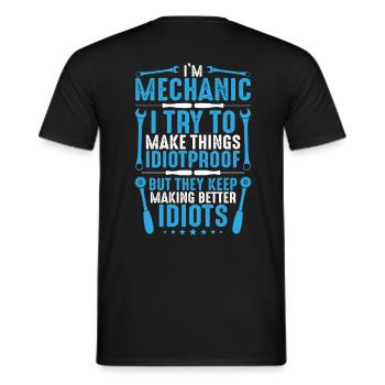 Mechanic Mechanic Mechanic Screwdriver - Men's T-Shirt - black - Back - AI Model Male 178 light (178cm)