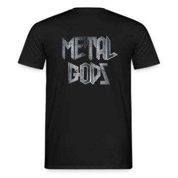 METAL GODS - Men's T-Shirt - black - Back - AI Model Male 178 light (178cm)