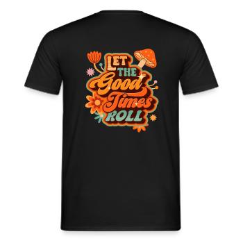Let The Good Times Roll Retro Vintage Design - Men's T-Shirt - black - Back - AI Model Male 178 light (178cm)