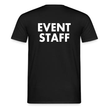 Event staff - Men's T-Shirt - black - Back - AI Model Male 178 light (178cm)