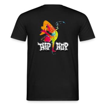 HIP HOP - Men's T-Shirt - black - Back - AI Model Male 178 light (178cm)