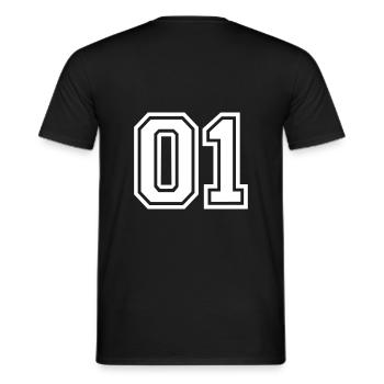01 - Männer T-Shirt - Schwarz - Hinten - AI Model Male 178 light (178cm)