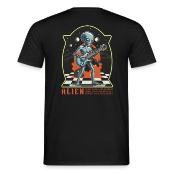 Alien Live On Mars lustige Band Shirt Parodie - Männer T-Shirt - Schwarz - Hinten - AI Model Male 178 light (178cm)