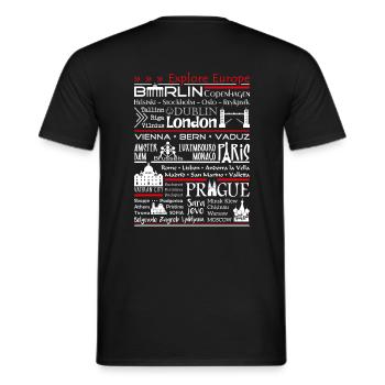 Erforsche Europa - Männer T-Shirt - Schwarz - Hinten - AI Model Male 178 light (178cm)