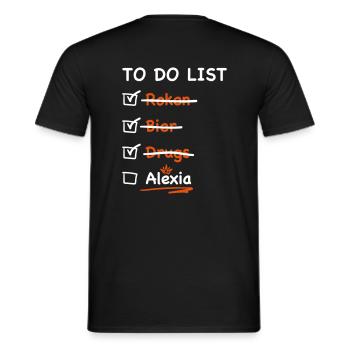 To-Do List Shirt voor Koningsdag Feestbeesten - Heren T-shirt - zwart - Achter - AI Model Male 178 light (178cm)