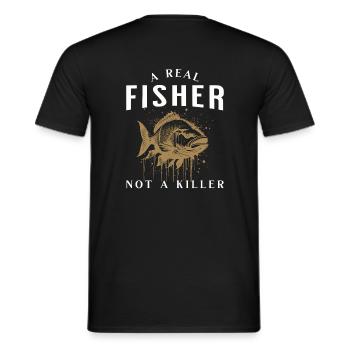 pêcheur - T-shirt homme - noir - Dos - AI Model Male 178 light (178cm)