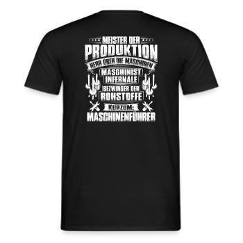 Maschinenführer/Anlagenführer/Maschinist/Geschenk - Männer T-Shirt - Schwarz - Hinten - AI Model Male 178 light (178cm)