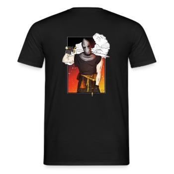 Yankee-Ritter mit Schwert - Männer T-Shirt - Schwarz - Hinten - AI Model Male 178 light (178cm)