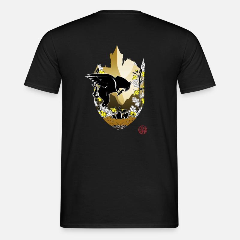 Griffon médiéval et château de Bran - T-shirt homme - noir