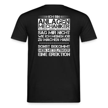 Anlagenmechaniker Klempner Plumber Sanitär Heizung - Männer T-Shirt - Schwarz - Hinten - AI Model Male 178 light (178cm)