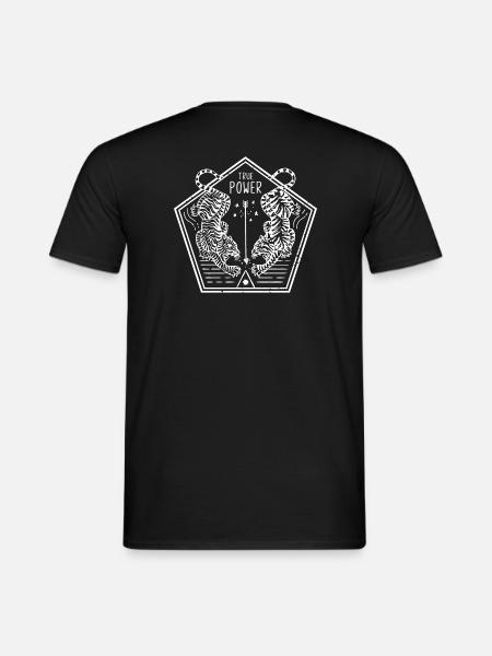 True Power - Twin Tiger - Illustration - hvid - Mænd T-shirt - sort
