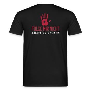 FOLLOW ME NOT - Men's T-Shirt - black - Back - AI Model Male 178 light (178cm)